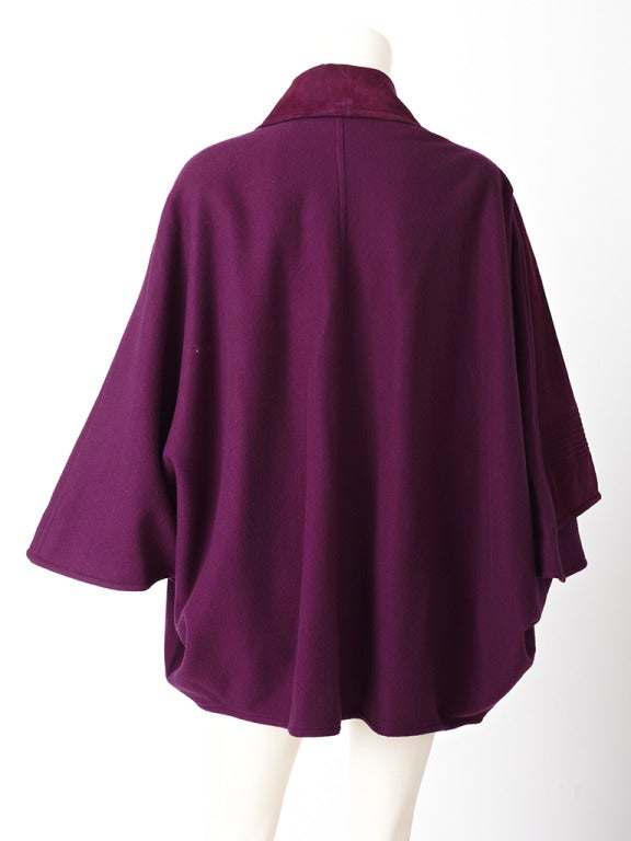 Ronaldus Shamask Wool and Suede Poncho In Excellent Condition In New York, NY