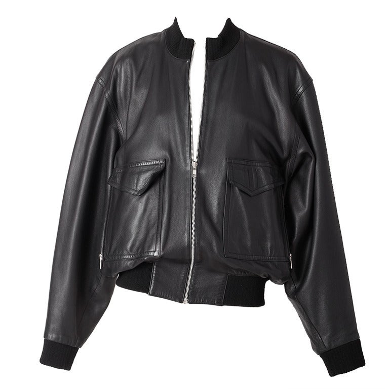 Alaia Men's Leather Bomber Jacket