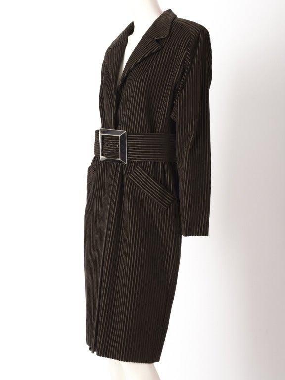 Galanos Corduroy Coat Dress