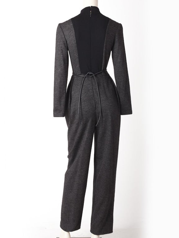 Geoffrey Beene Wool Knit Jumpsuit In Excellent Condition In New York, NY