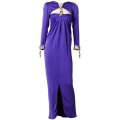 Carolyne Roehm Rhinstone Embellished Satin Evening Gown 2