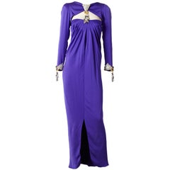 Carolyne Roehm Rhinstone Embellished Satin Evening Gown