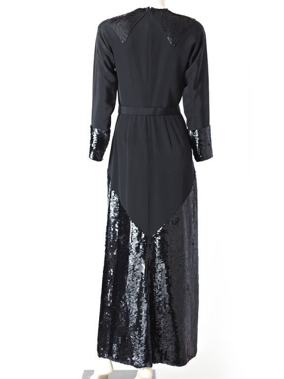 Goeffrey Beene Sequined Gown In Excellent Condition In New York, NY