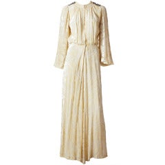 Thea Porter Cut Velvet on Chiffon Gown