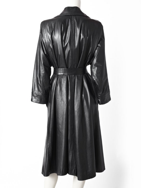 Yves Saint Laurent Leather Trench In Excellent Condition In New York, NY
