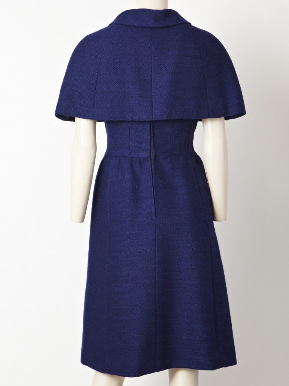 Norman Norell Day Dress With Capelet. In Excellent Condition In New York, NY
