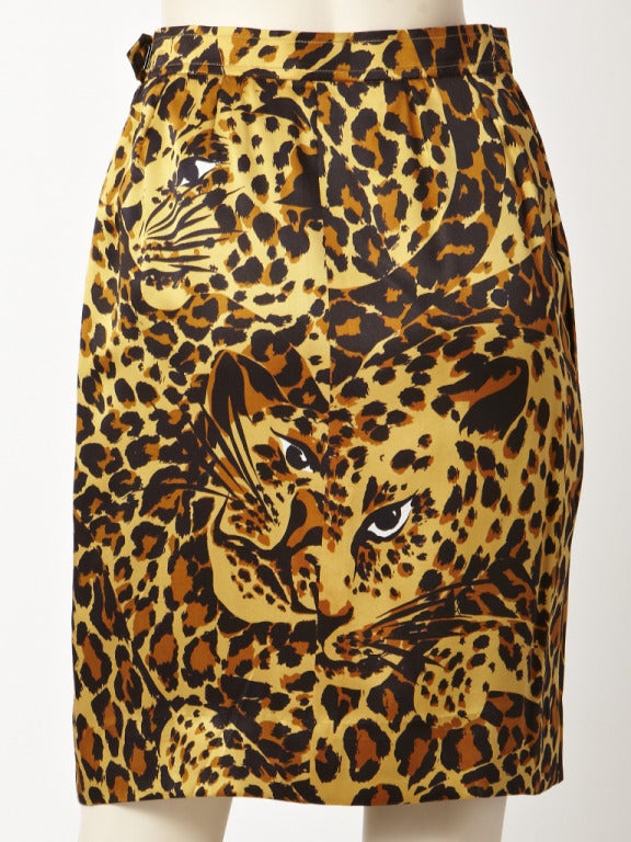 YSL Leopard Print Skirt at 1stdibs