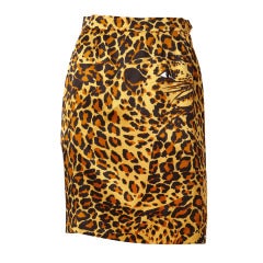 YSL Leopard Print Skirt