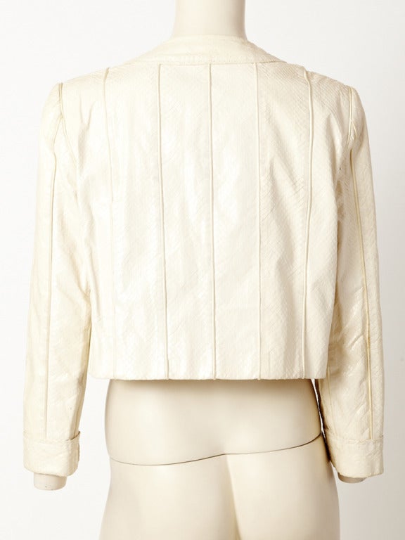 Bill Blass Python Cropped Jacket In Excellent Condition In New York, NY