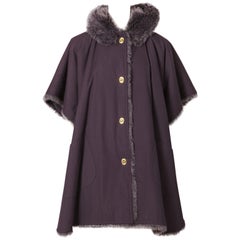 Bonnie Cashin Faux Fur Lined Hooded Cape