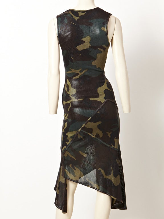 John Galliano for Christian Dior Camouflage Knit Drsz In Excellent Condition In New York, NY