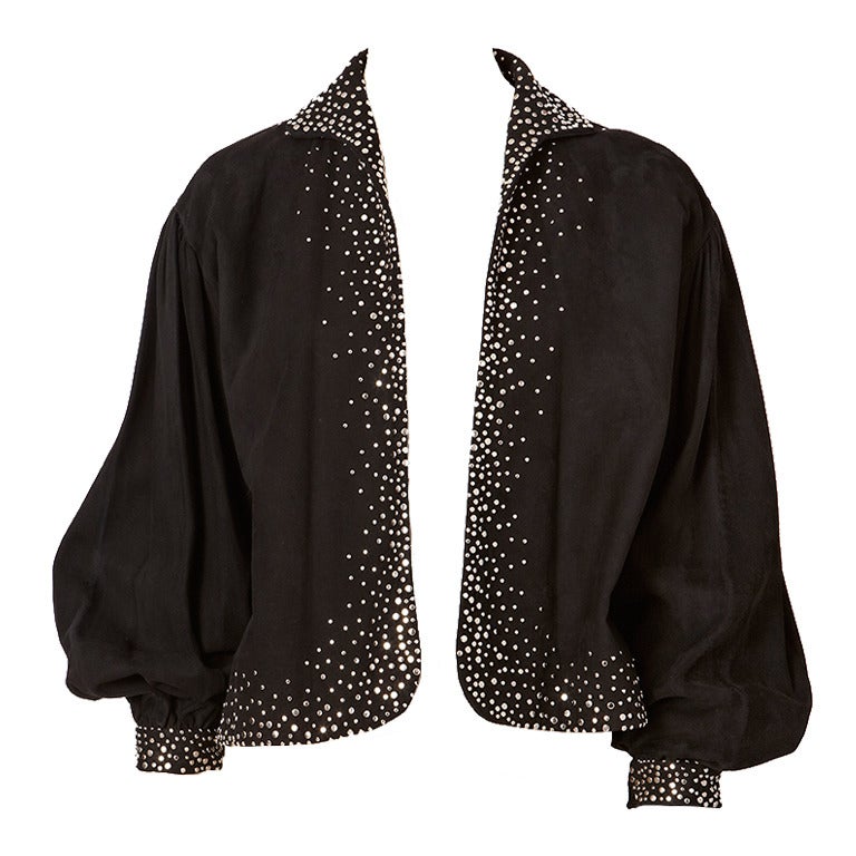 Halston Suede Studded Jacket