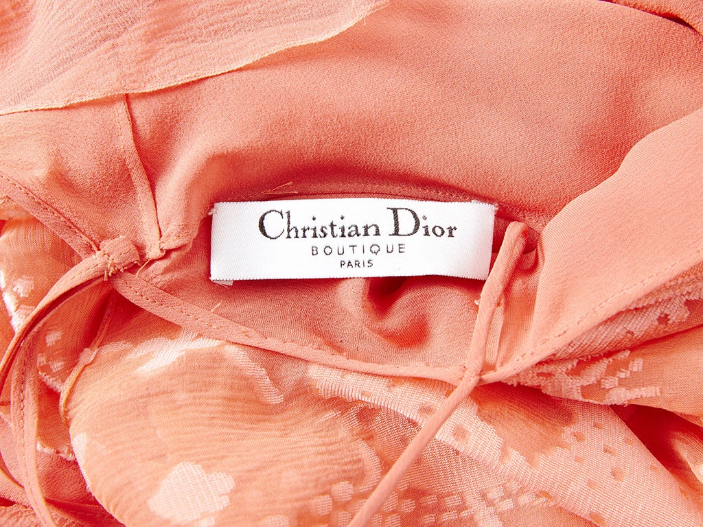 Women's John Galliano for Christian Dior Cut Velvet on Chiffon Dress