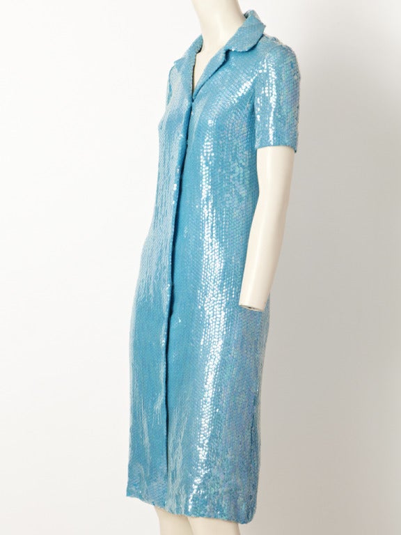 Halston Sequined Shirt Dress