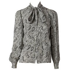 Vintage YSL Paisley Print Blouse