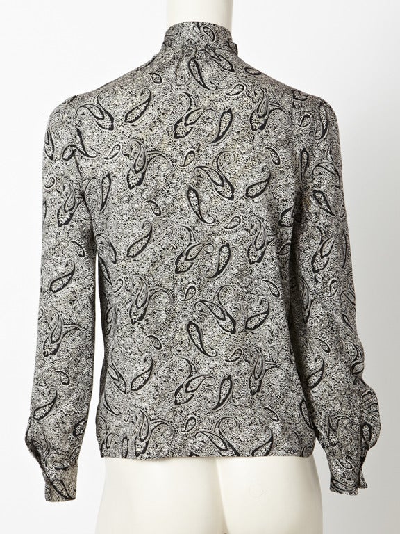 YSL Paisley Print Blouse In Excellent Condition In New York, NY