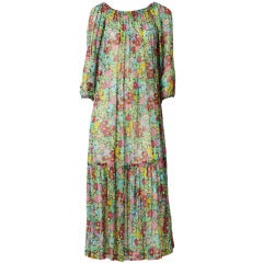YSL Floral Print Peasant Dress
