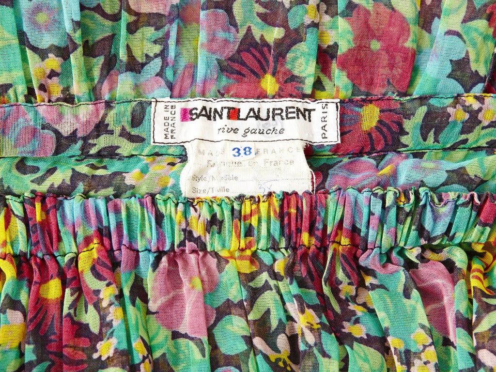 YSL Floral Print Peasant Dress at 1stDibs