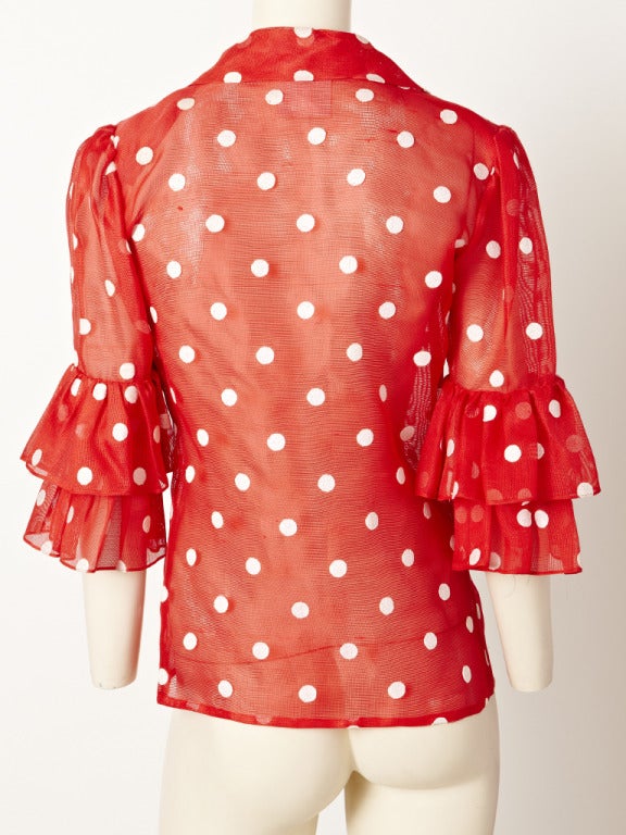 YSL Polka Dot Blouse In Excellent Condition In New York, NY