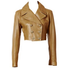 Vintage Alaia Cropped Leather Jacket
