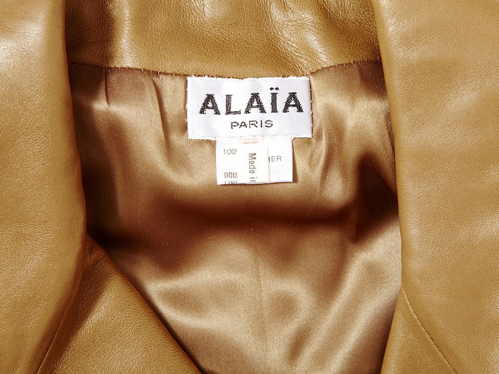 Alaia Cropped Leather Jacket In Excellent Condition In New York, NY