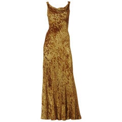 Vintage Oscar de la Renta Cut Velvet Gown