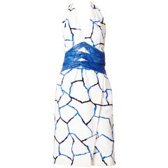 Jacquline de Ribes Halter Dress With Python Detail