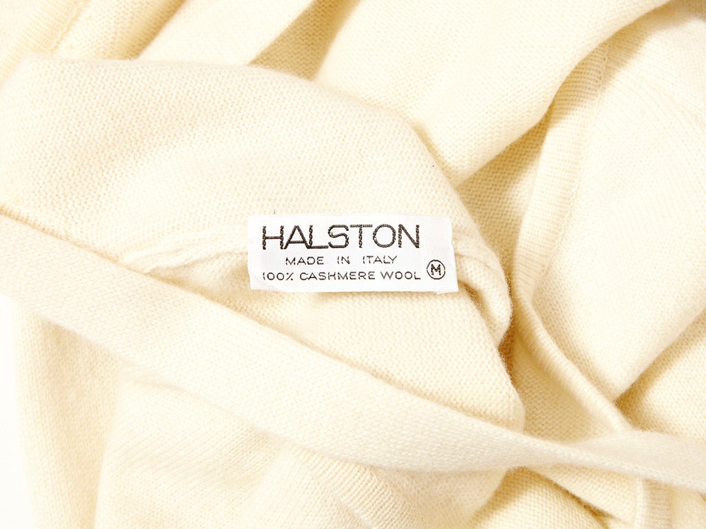 Women's Halston Ivory Cashmere Halter Dress