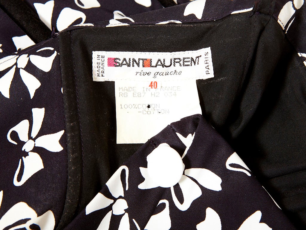 Women's Yves Saint Laurent Bow Pattern Strapless Dress