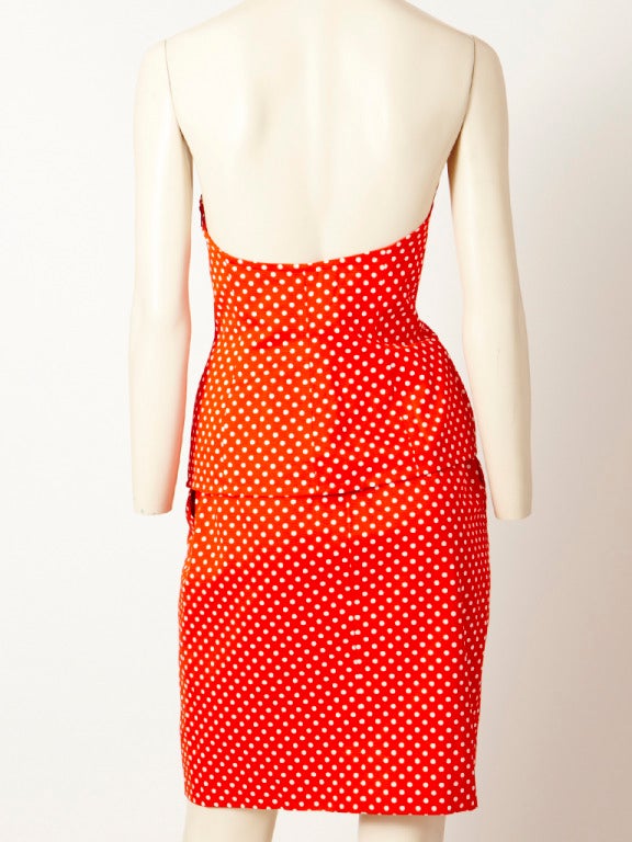 Yves Saint Laurent Polka Dot Bustier and Skirt In Excellent Condition In New York, NY