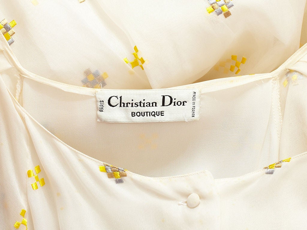 Women's Christian Dior Embroidered Organza Dress