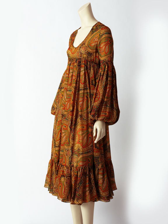 Geoffrey Beene Paisley Print Bohemian Style Dress
