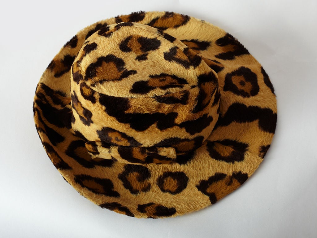 Adolfo Faux Leopard Fedora