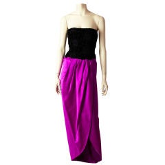 Scassi Velvet and Satin Evening Gown