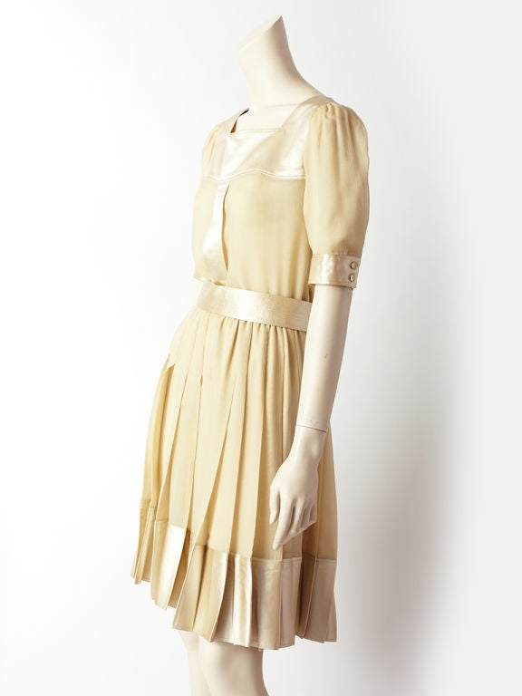 Geoffrey Beene Ecru Satin And Chiffon Ensemble