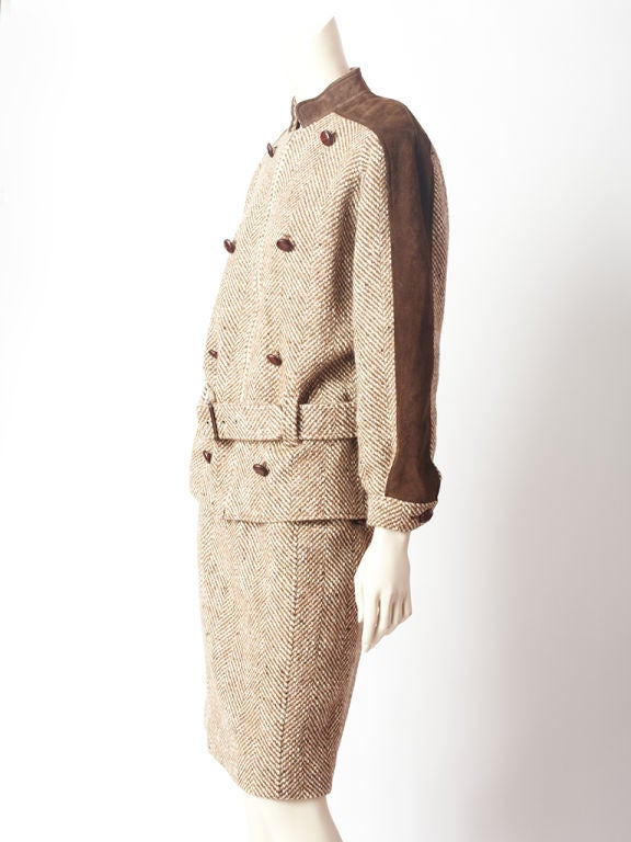 Courreges Tweed and Suede Suit