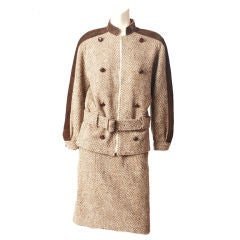 Vintage Courreges Tweed and Suede Suit