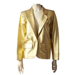 Vintage Yves St. laurent Gold Leather Blazer