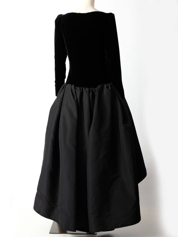 Women's Yves St. Laurent Velvet and Taffeta Gown