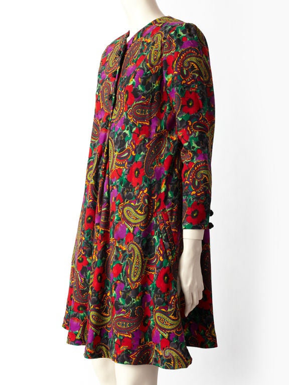 Yves St. Laurent Wool Challis Dress