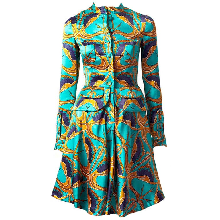 Jean Muir Art Nouveau Print Day Dress