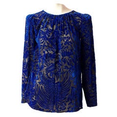 Oscar de la Renta Cut Vlevet Blouse