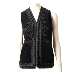 Vintage Yves St. Laurent Velvet Vest With Passementeri