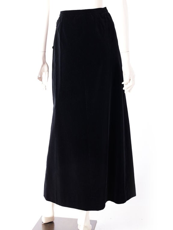 Women's Yves St. Laurent Black Velvet Evening Skirt