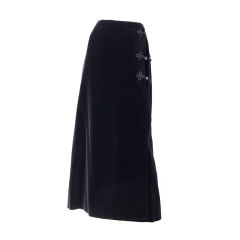 Yves St. Laurent Black Velvet Evening Skirt