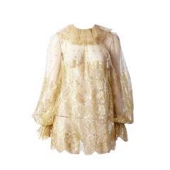 Yves St. Laurent Gold Lace Tunic