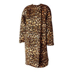 Patrick Kelly Leopard Print Quilted Coat