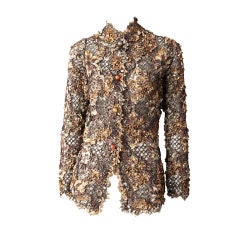 Geoffrey Beene Gold Ribbon Lace jacket
