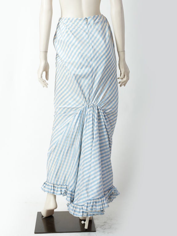Women's Oscar de la Renta Taffeta Stripe Bustle Skirt