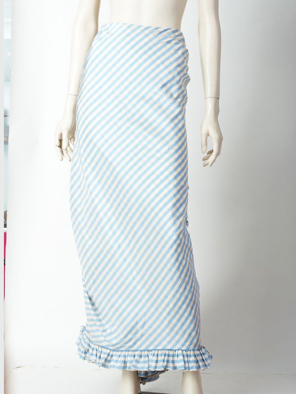 Oscar de la Renta Taffeta Stripe Bustle Skirt 2